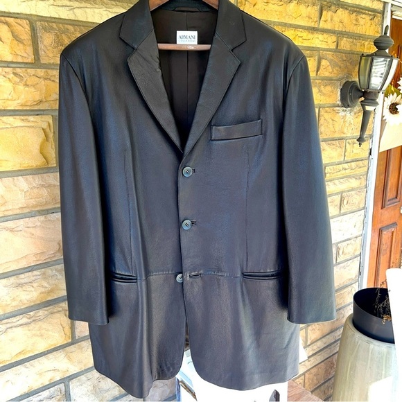 Armani Collections Embossed Lambskin Blazer Size 46 Regular